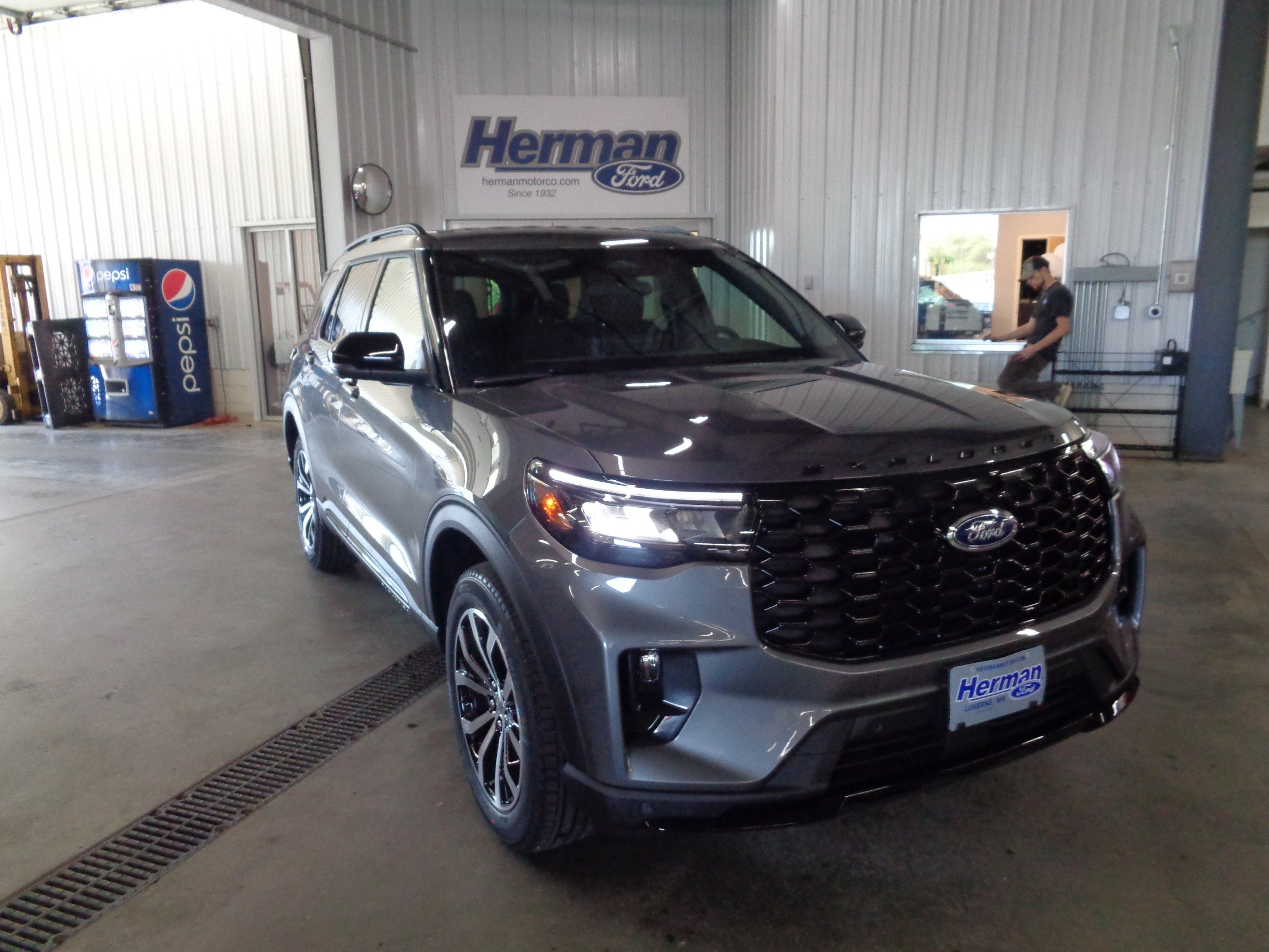 2026 Ford Explorer ST-Line in Carbonized Gray Metallic — front three-quarter view