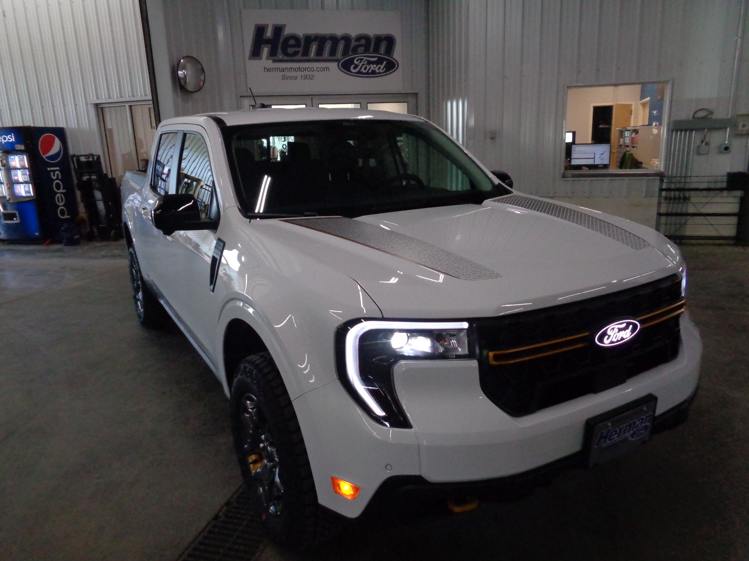 2026 Ford Maverick Tremor in Oxford White — front three-quarter view