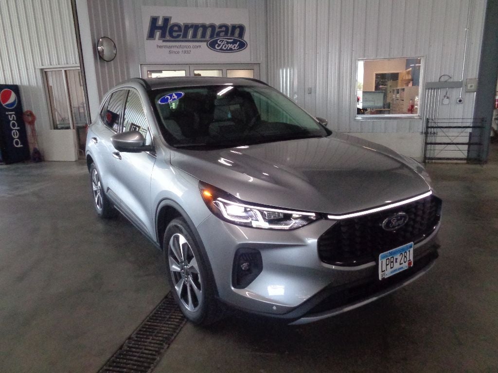 2024 Ford Escape Platinum in Iconic Silver Metallic — front three-quarter view