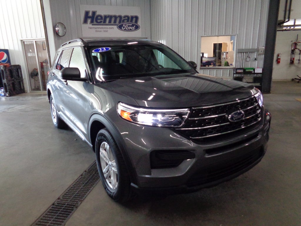 2023 Ford Explorer XLT in Gray — front three-quarter view
