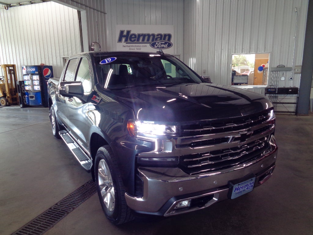 2019 Chevrolet Silverado LTZ in Blue — front three-quarter view